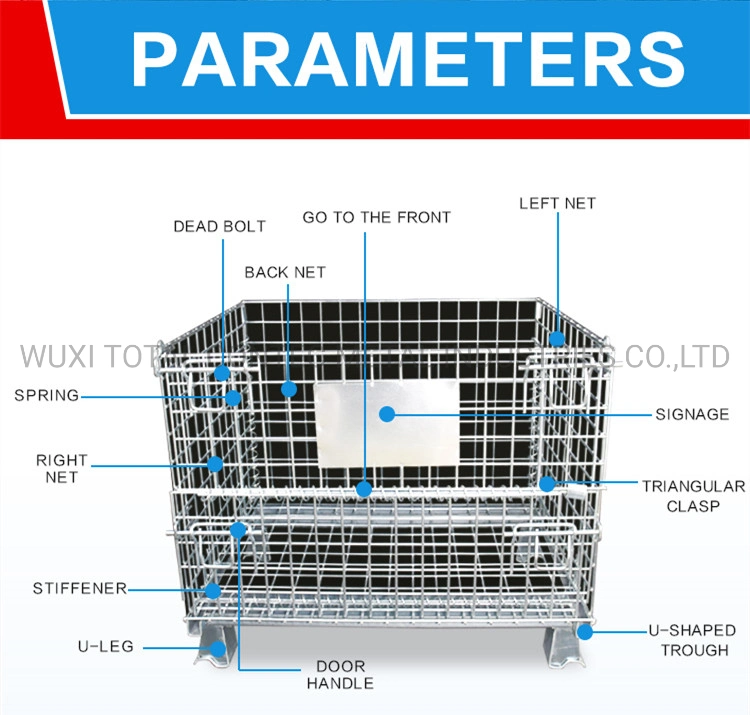 Heavy Duty Galvanized Steel Wire Mesh Container/Wire Cages/Wire Mesh Stillages