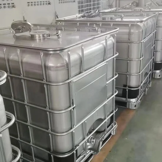 Serbatoio IBC in acciaio inossidabile 304 316L da 1000 litri per lo stoccaggio di alimenti liquidi chimici